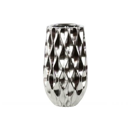 URBAN TRENDS COLLECTION Ceramic Vase Chrome Silver- Large 11411